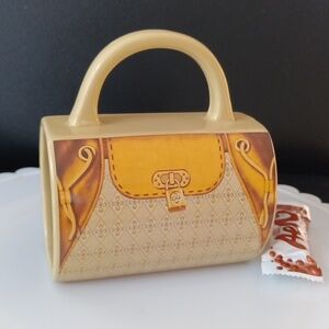 Coffee Mug In Cream and Brown In Treasure Chest Shape